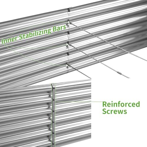 Land Guard Metal Raised Garden Bed for Gardening, 8x4x1.5ft Galvanized Raised Garden Bed, Planter Boxes Outdoor for Vegetables, Fruits and Flowers (Silver) - Image 6