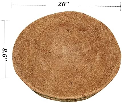 2PCS Hanging Basket Liners Coco Liner 20 Inch Round Coconut Coir Basket for Plants Replacement for Hanging Basket 100% Natural Coconut Fiber Plant Basket Liner for Garden Planter Flower Pot - Image 2