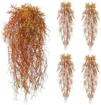 dallisten 4Pcs Autumn Fake Hanging Fern Plants for Outdoors, UV Resistant Artificial Ferns Fall Vines Faux Trailing Plants for Indoor Wall Porch Home Thanksgiving Halloween Decor(4PCS Orange Ferns) by dallisten
