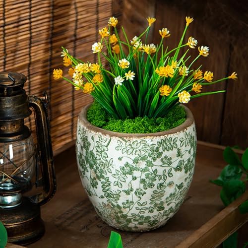 Vintage Green Ceramic Ice Crack Flower Pot with Drainage Hole, Country Rustic Planters for Indoor and Outdoor, Tuscan Decor,Home, Garden Decor, Gardening Gift,GreenM,with Hole - Image 3