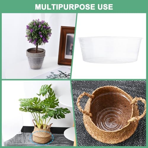 M METERXITY 10-Pack Plastic Plant Saucer, 12 Inch Clear Thin Plant Saucer Drip Tray for Indoor/Outdoor, Planter Liners Nursery Pots - Image 5
