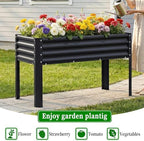 Galvanized Raised Garden Bed with Legs, 43×24×32in Large Metal Elevated Raised Planter Box with Drainage Holes for Backyard, Patio, Balcony, 400lb Capacity,Black - Image 6