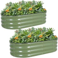 G GOOD GAIN 2Pcs Raised Garden Beds Galvanized, Planter Boxes Kit, Oliver by GGOODGAIN