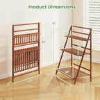 HAPPYGRILL 3-Tier Plant Stand Indoor, Folding Flower Pot Display Shelves with Anti-falling Crossbar & Non-slip Feet, Tall Plant Shelf for Patio Garden Balcony Living Room Outdoor - Image 6