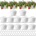 Zubebe 16 Pcs Resin Wall Hanging Planters White Hanging Flower Pots with Drainage Hole Fence Planters for Indoor Outdoor Plant Balcony Railing Decor(8.07 x 6.69 x 4.92'') by Zubebe