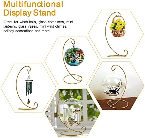 12 Pcs Ornament Display Stand Iron Hanging Hook Holder Glass Ball Ornament Holder Stand Home Wedding Decoration Rack for Hanging Globe Air Plant Terrarium Plant Witch Ball Christmas Ornament - Image 6