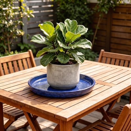 Ceramic Plant Saucer, 11.4 inch, Falling Blue - Image 6