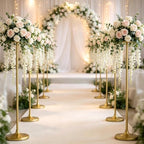 10pcs Tall Gold Metal Wedding Flower Stand, 39" Vases Centerpieces - Image 2