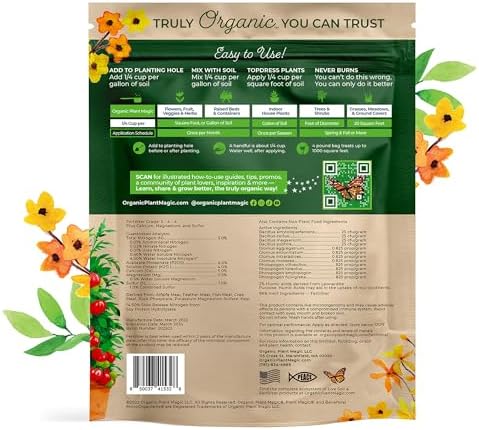Organic Plant Magic - Truly Organic™ Slow Release Granular Fertilizer : Long-Lasting Plant Food Granules - Indoor & Outdoor Flowers, Vegetable Gardens, Fruit Trees, Shrubs, House Plants [One 4 lb Bag] - Image 2