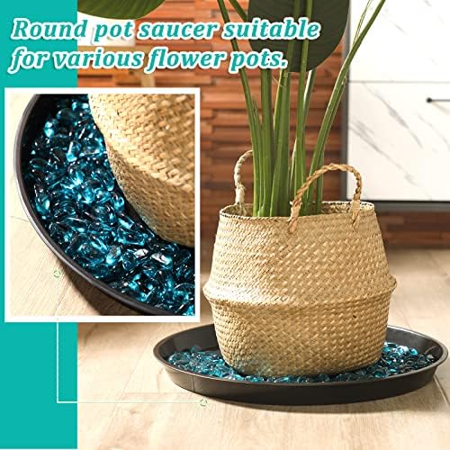 Eccliy 6 Pack Plastic Plant Saucer, Round, 20 Inch, Black - Image 4