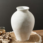 Vanselia Ceramic Flower Vase Home Decor - Large Tall Farmhouse Table Vases Rustic Vintage Living Room Kitchen Bedroom Decoration for House Book Shelf Office Coffee Desk Dining Fireplace (13.8" Rustic) - Image 2