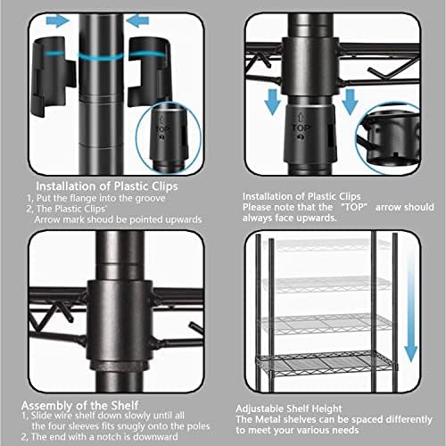 Xiofio Plant Stands for for Indoor Outdoor, Heavy Duty Metal Plant Stand,large Plant Shelf,Adjustable Plant Shelves With Hanging Rod for Living Room,Balcony,Garden,Black - Image 6