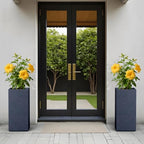Kante Charcoal Concrete Planter 23.6" Tall All-Weather Square Accent Pot - Image 6