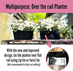 LaLaGreen Railing Planter Box (12 in, 6 Pack) Black Metal Window Fence Pots - Image 5