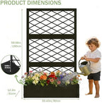 aboxoo 59" Metal Planter Box with Privacy Screen Trellis Raised Bed - Image 3