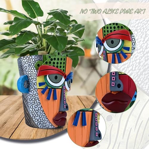 Midogaigai Abstract Face Planter Pots for Indoor Plants & Flowers Deco Gift - Image 3