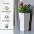 GreenShip 27 Inch Tall Planters Set of 2, White Outdoor Planters - Image 5