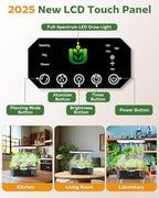 Misting Hydroponic Growing System Kit 15-Pods Indoor Smart Herb Garden Planter with LCD Touch Panel 6L Large Tank for Herb/Vegetables/Flowers/Fruits,Gardening Gifts for Women Men Beginners-Black - Image 3