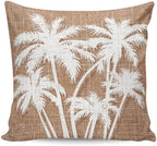 Throw Pillow 18x18 Inch, Tropical Palm Tree Waterproof Outdoor Pillow Covers for Patio with Insert, Vintage Brown Exotic Botanical Plants Decorative Pillowcase Cushion for Couch, Sofa, Bed, Garden by Unknown