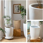 Bevel Mouth Concrete Tall Flower Pot, Large Outdoor Decorative Plant Pot with Drainage Hole,Modern Planter Pots for Home,Garden,Patio,Courtyard,Porch,White1 - Image 4