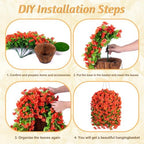 Ammyoo Artificial Faux Hanging Flowers Basket for Fall Outdoor Porch Decor - Image 7