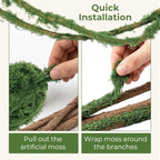Artificial Vines with Moss for Decoration,4 Pack 118" Bendable Fake Vines - Image 6