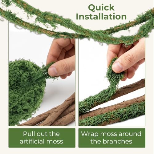 Artificial Vines with Moss for Decoration,4 Pack 118" Bendable Fake Vines - Image 6
