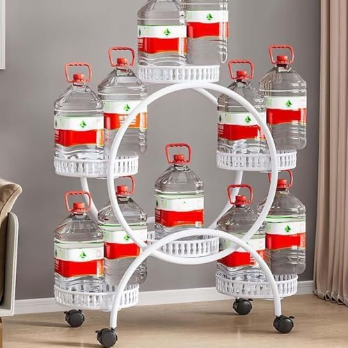4 Tier Metal Plant Display Rack,4 Tier Tall Plant Stand with 4 Wheels Indoor Outdoor Round Flower Stand 6 Flower Pot Holder Display for Patio Garden Corner Balcony Living Roomv (Black, Six trays) - Image 7