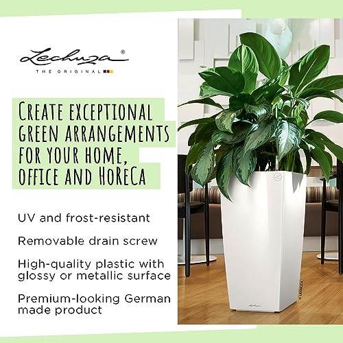CUBICO 30 Charcoal Metallic, Self-Watering Tall Planter, H22 L11.8 W11.8 in - Image 5