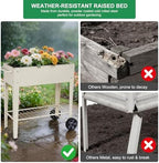Elevated 32" Tall Raised Garden Bed with Legs and Wheels for Mobility, Metal Planter Boxes Outdoor with Shelf, Raised Bed for Gardening Vegetables/Herbs, Backyard, Patio, Balcony, White - Image 7