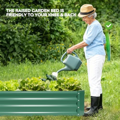 2 Pcs Galvanized Raised Garden Bed Outdoor 4x4x1ft, LotusGreen - Image 3