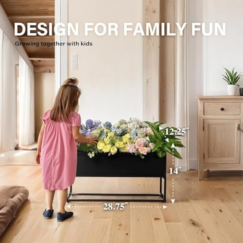 Cocoyard Elevated Planter Box, Black, 28.75" L x 12.25" W x 14" H - Image 2