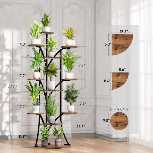 LATIBELL V-Shaped Tiered Corner Plant Stand with Grow Lights, Black, 63" - Image 2