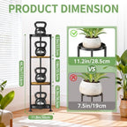 KMOTASUO 4 Tier Black Plant Stand Indoor for Large Tall Heavy Duty Planter, Multiple Sturdy Metal Flower Corner Rack for Narrow House Floor, Iron Vertical Level Round Orchi Holder Organizer, Modern - Image 2