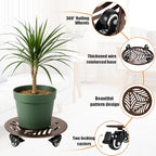 3-Pack Large Metal Plant Caddy with Wheels 13.6 Inches Heavy-duty Rolling Plant Stands with Casters Wheeled Flower Pot Mover Rollers Rust-proof Iron Planter Dolly Coasters for Indoor Outdoor Use - Image 2