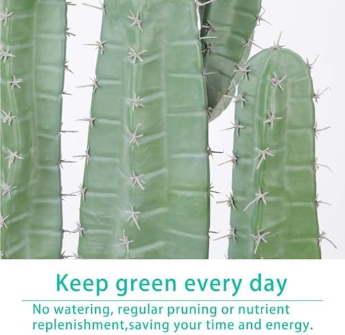 Artificial Cactus 39 INCH Tall Fake Cactus Plants Faux Cacti Saguaro with Planter for Indoor Outdoor Home Office Shop Garden Decoration - Image 4