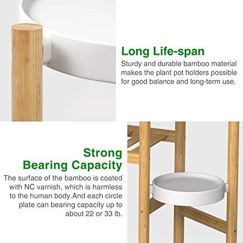 Bamboo Plant Stand Indoor, 3 Tier Plant Shelf Table for Multiple Plants - Image 6