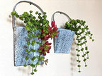 Metal Wall Pocket Planters Set of 2 Rustic Farmhouse Hanging Wall Vases Olive Green Galvanized Steel Indoor Outdoor Garden Decor 14" x 6" - Image 4