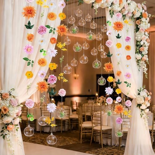 GlikCeil 18 Pcs Hanging Glass Globes 3.15" Tealight Holders Garlands - Image 4
