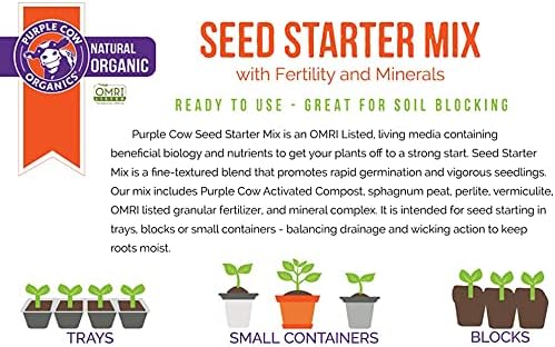 Purple Cow Seed Starter Mix, Organic Soil for Germination & Seedlings 12 Qt - Image 6
