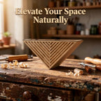 Triangle Wall Planter for Dry Plants, Hollow Out Geometric Wooden Wall Decor, Natural Wood Creative Home Decor Display Shelf for Flower Arrangements, Living Room, Entryway, Balcony - Image 4