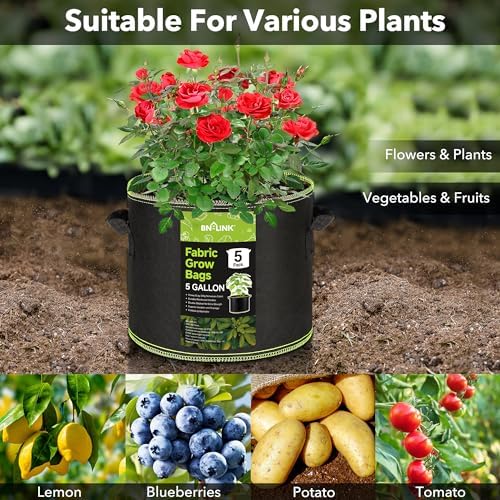 BN-LINK 5-Pack 5 Gallon Grow Bags Heavy Duty 300G Seedling Heat Mat Warm Hydroponic Heating Pad Waterproof 10" x 20.75" - Image 6