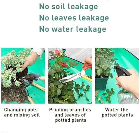 Repotting Mat Planting Mat Waterproof Foldable Garden Mat Garden Potting Pad for Flowerpot Transplanting Mixing Soil Plant Pruning Garden Tool(Orange 50x50CM Set) - Image 4