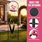 Solar Flamingo Garden Trellis Metal Climbing Plant Flower Stake - Image 4