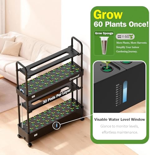 Growell 60 Pods Large Hydroponics Growing System, Vertical Indoor Garden - Image 2