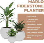 Marlo Fiberstone Round Planter, Smooth Matte Finishes (S, White) - Image 4