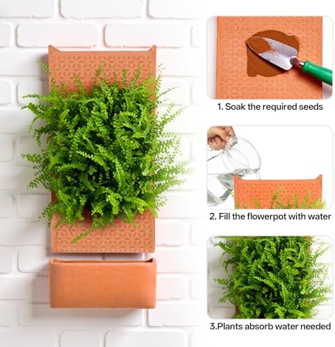 dadop Terracotta Self Watering Wall Pots for Indoor Plants, Hanging Planters for Indoor Plants Holder, Terra Cotta Pot Home Decor - Image 3
