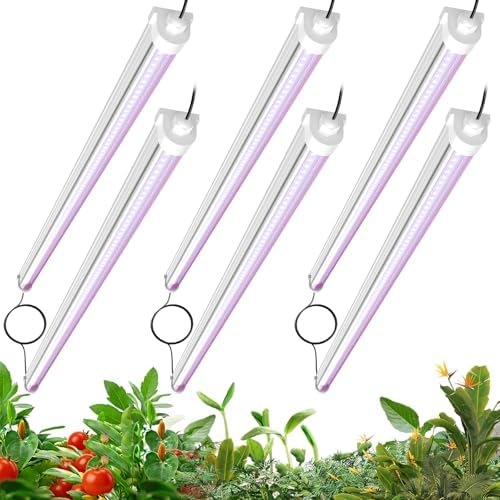 JESLED Waterproof T8 4FT Grow Lights, Full Spectrum Indoor Plant Light, 6P by JESLED