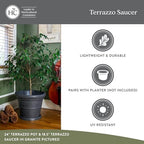 The HC Companies Terrazzo Plant Saucer, 23 Inch, Clay, 1-Pack - Image 3