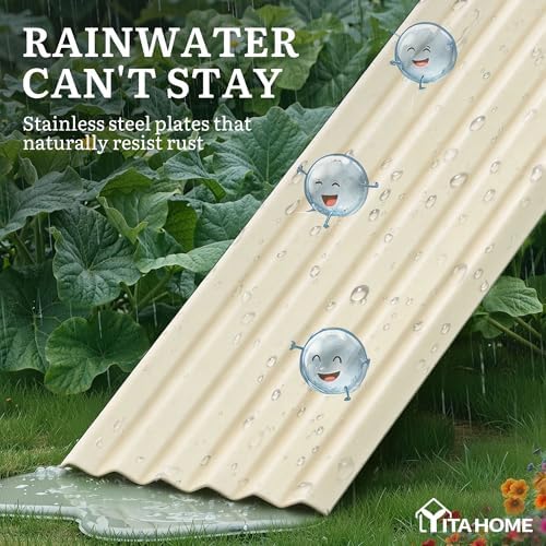 YITAHOME 6x3x3ft Large Raised Garden Bed Kit, Galvanized Metal Planter Box with Gloves, Support Rod, Outdoor Above Ground Planters for Plants Vegetables Flowers, Cream Yellow - Image 5